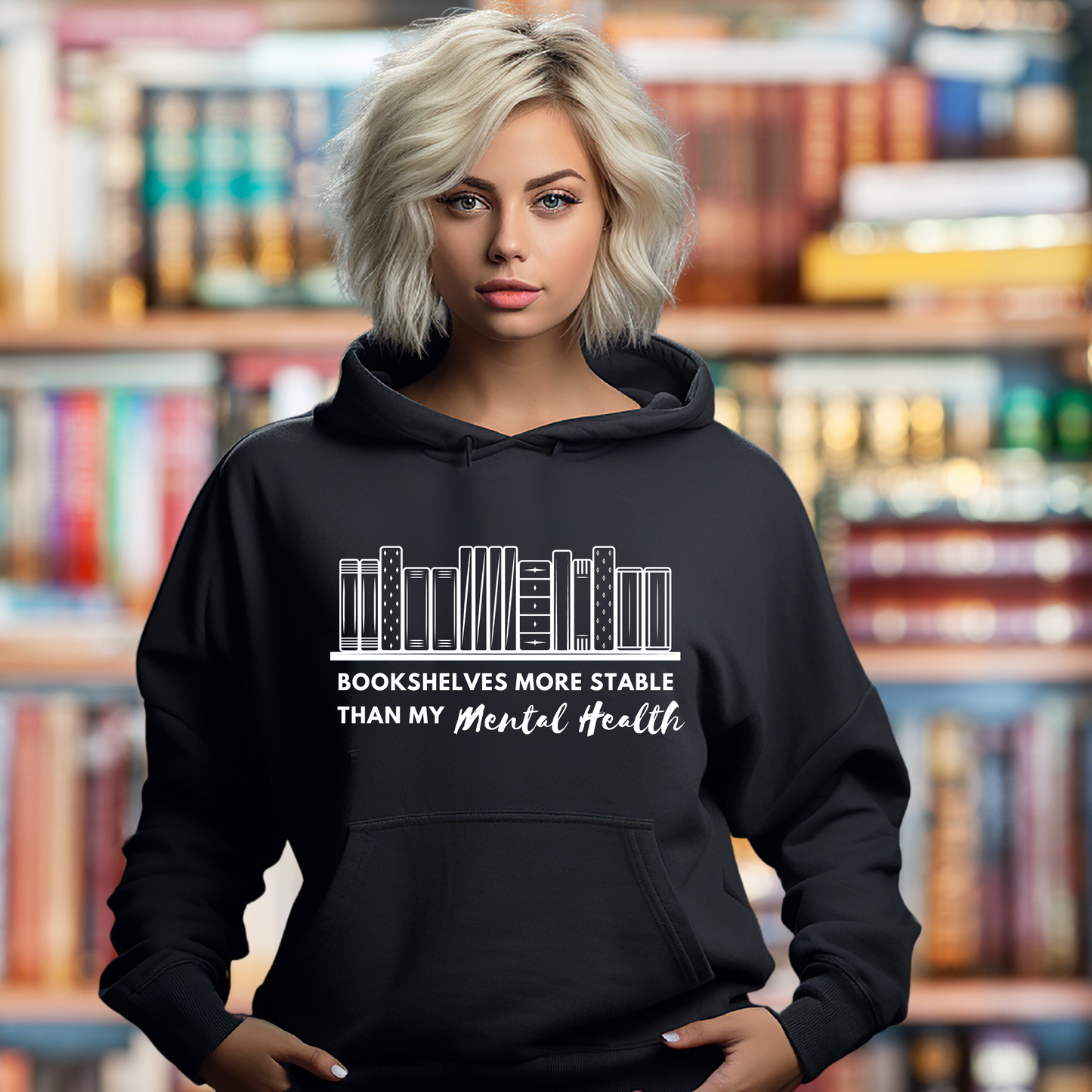 Bookshelves As Stable As My Mental Health Jumper