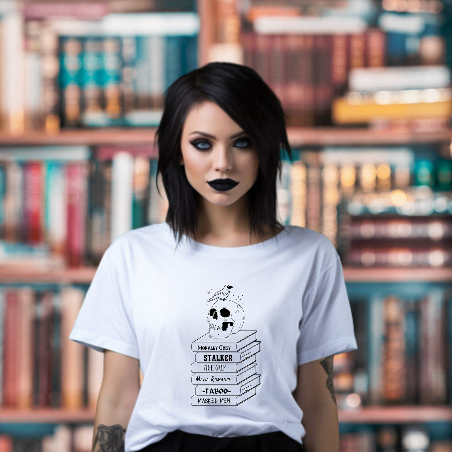 Dark Romance Book Stack T-Shirt