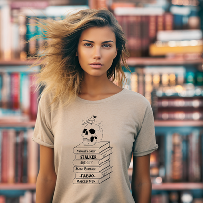 Dark Romance Book Stack T-Shirt