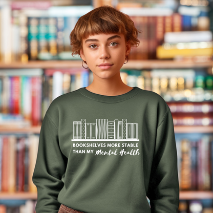 Bookshelves As Stable As My Mental Health Jumper