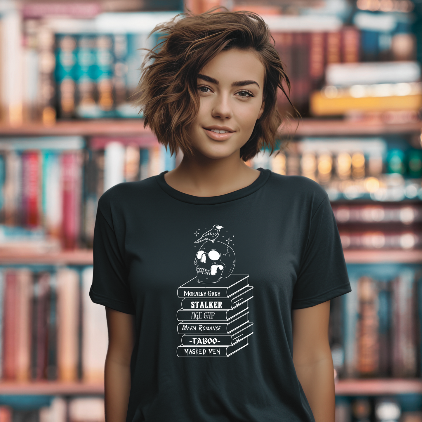 Dark Romance Book Stack T-Shirt