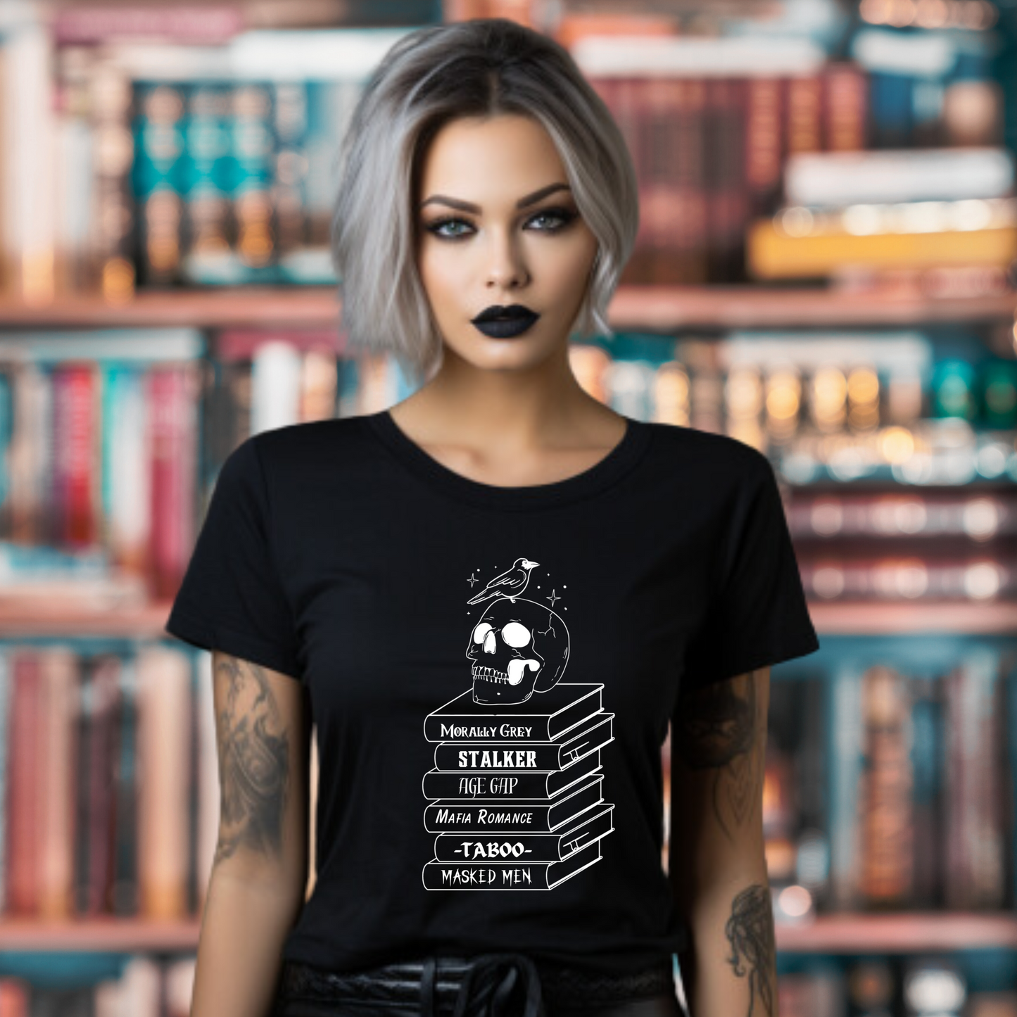 Dark Romance Book Stack T-Shirt