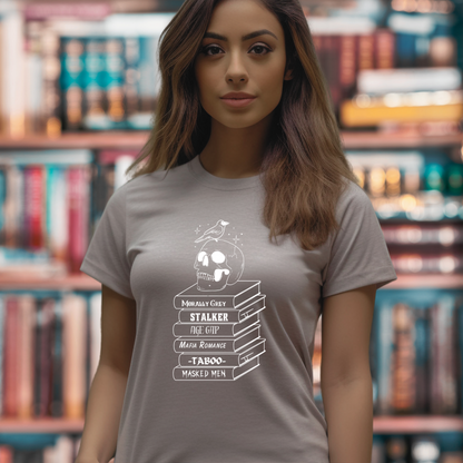 Dark Romance Book Stack T-Shirt