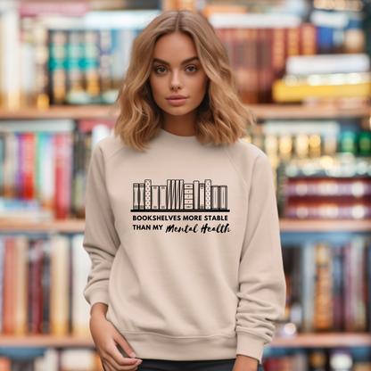 Bookshelves As Stable As My Mental Health Jumper