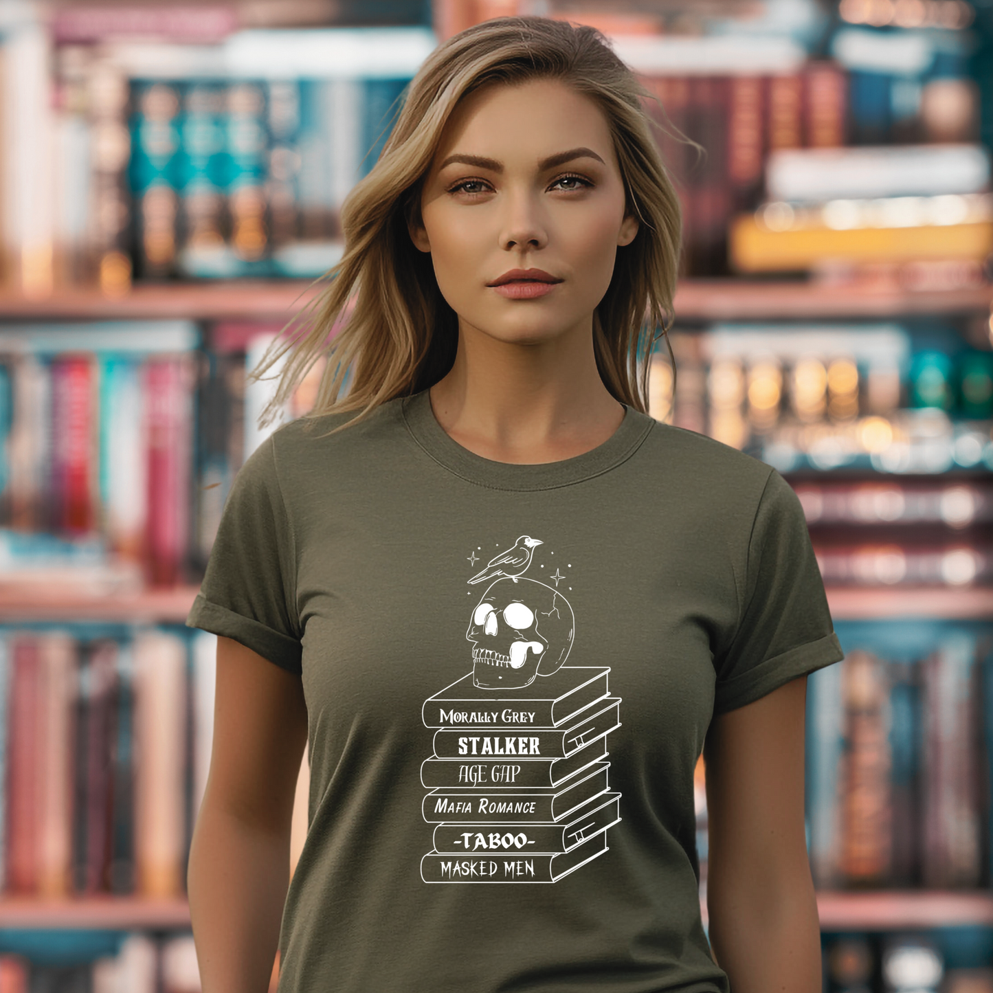 Dark Romance Book Stack T-Shirt